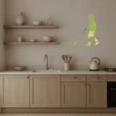 Beyaz Bastonlu Figür Dekoratif Altın Aynalı Tablo thumbnail 3