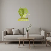 İç Mekan Dekoratif Fabrika İşçisi Erkek Emoji Altın Aynalı Tablosu thumbnail 1