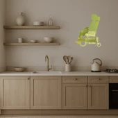 Motorlu Tekerlekli Sandalye Dekoratif Altın Aynalı Tablo thumbnail 3