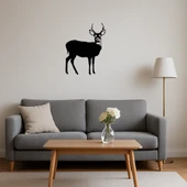 Geyik ve Ağaç Silüeti Dekoratif Tablo thumbnail 2