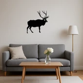 Ahşap Geyik ve Geyik Silueti Dekoratif İç Mekan Tablosu thumbnail 4