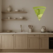 Üçgen Pizza Dilimi Tasarımı İç Mekan Dekoratif Altın Aynalı Tablo thumbnail 3