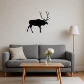 Geyik ve Dağ Manzaralı Dekoratif Tablo thumbnail 4