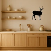 Geyik ve Ağaç Silüeti Dekoratif Tablo thumbnail 3