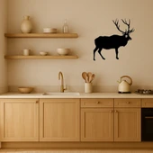 Ahşap Geyik ve Geyik Silueti Dekoratif İç Mekan Tablosu thumbnail 2