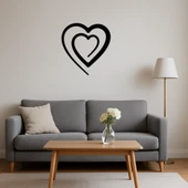 Romantik Çift Kalp Dekoratif Tablo thumbnail 4