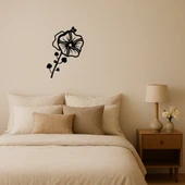 Monokrom Çiçek Desenli Dekoratif Tablo thumbnail 1