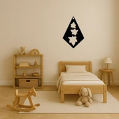 MDF Yaprak Motifli Elmas Şekilli Dekoratif Tablo thumbnail 3