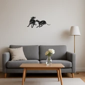 Köpek Kavgası Tasarımlı Dekoratif Tablo thumbnail 2