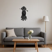 Çiçek Tutan Köpek Dekoratif Tablo thumbnail 4