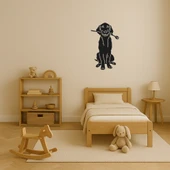 Çiçek Tutan Köpek Dekoratif Tablo thumbnail 3