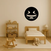 Göz Kısmış Gülümseyen Yüz MDF Tablo thumbnail 2