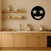 Yıldız Gözlü Gülümseyen Emoji MDF Dekoratif Tablo thumbnail 2