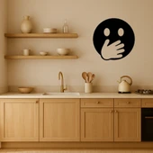 Gözler Açık El Ağız Üzerinde Yüz İfadeli Dekoratif Tablo thumbnail 2