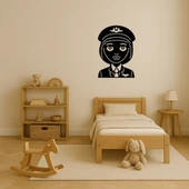 Kadın Pilot Emoji MDF Dekoratif Tablo thumbnail 3