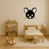 Sevimli Fare Yüzü MDF Dekoratif Tablo thumbnail 3