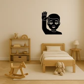 MDF El Kaldıran Erkek Çocuk Emoji Dekoratif Tablo thumbnail 3