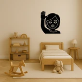 MDF El Kaldıran Kız Çocuk Emoji Dekoratif Tablo thumbnail 3