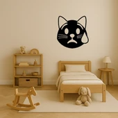 Ağlayan Kedi Yüz İfadeli Dekoratif Tablo thumbnail 3