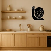 MDF El Kaldıran Kız Çocuk Emoji Dekoratif Tablo thumbnail 2