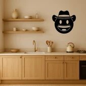 Kovboy Şapkalı Yüz İfadeli Dekoratif Tablo thumbnail 2