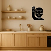 MDF El Kaldıran Erkek Çocuk Emoji Dekoratif Tablo thumbnail 2