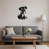 Kırmızı Tasmali Köpek Dekoratif MDF Tablo thumbnail 4