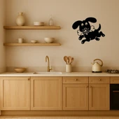 Kemik Tutan Zıplayan Köpek Dekoratif Tablo thumbnail 2