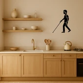 Beyaz Bastonlu Figür Dekoratif Tablo thumbnail 2