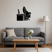 Modern Ofis Adamı ve Bilgisayar Tasarımlı MDF Duvar Tablosu thumbnail 4