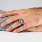 Kükreyen Aslan 925 Ayar Gümüş Yüzük thumbnail 2