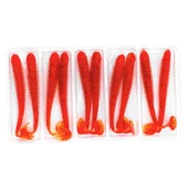 Silikon Kurt Yem - 4,2g 105mm - Turna/Levrek Silikonu - 1 Adet - Turuncu/Sarı - Karides Kokulu thumbnail 4