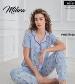 Mihra 90141 Kadın Boydan Düğmeli Pijama Takımı - 1