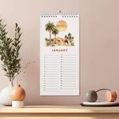 Zamansız Doğum Günü Takvimi, Fas Manzaralı Dekoratif Takvim, 14 x 29,7 cm, 12 Aylık Tarihsiz Sürekli Takvim, Aylık Planl thumbnail 1