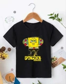 Bisiklet Yaka Kısa Kol Çocuk Baskılı T-Shirt - Siyah thumbnail 2