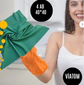 Mikrofiber 4'lü 40cm40cm Su Emici İz Bırakmayan Antibakteriyel Cam Temizlik Bezi Seti thumbnail 3