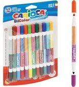 Carioca Bicolor Süper Yıkanabilir Çift Uçlu Keçeli Boya Kalemi 12Li 24 Renk thumbnail 2