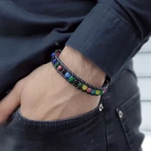 Çakra Doğaltaş Çelik Tel Örgülü Makrome Bileklik 31832B5D4 thumbnail 2