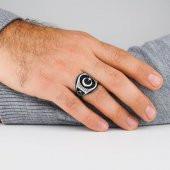 Ay Yıldız 925 Ayar Gümüş Yüzük thumbnail 2