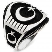 Ay Yıldız 925 Ayar Gümüş Yüzük thumbnail 3