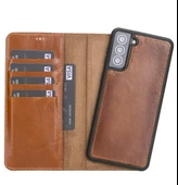 Samsung Galaxy S21 Plus Uyumlu Deri Cüzdanlı Kılıf RST2EF Taba thumbnail 1