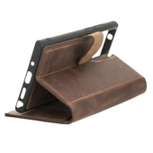 Samsung Galaxy Note 20 Ultra Uyumlu Deri Cüzdanlı Kılıf G2 Kahve thumbnail 3