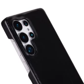 Samsung Galaxy S25 Ultra Uyumlu, Hakiki Deri, El Yapımı Arka Kapak, Kömür Siyah - 2