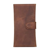 Apple iPhone 13 Mini Uyumlu Deri Cüzdanlı Kılıf Santa G2 Kahve thumbnail 3