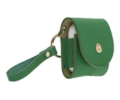 Apple AirPods 2.nesil Uyumlu Deri Kılıf Mai Snap ERC4 Yeşil - 2