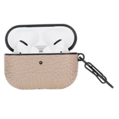 Apple AirPods Pro Uyumlu Deri Kılıf Juni ERC3 Bej - 1