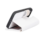 Apple iPhone 13 Pro Uyumlu Deri Cüzdanlı Kılıf F3 Beyaz thumbnail 3