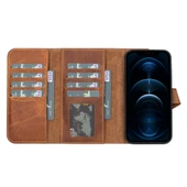 Apple iPhone 13 Uyumlu Deri Cüzdanlı Kılıf Santa G19 Taba - 2