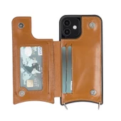 Apple iPhone 12 Pro Uyumlu Deri Askılı Kılıf UFW RST2EF Taba - 3