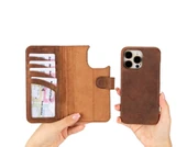 Apple iPhone 15 Pro Uyumlu Deri Cüzdanlı Kılıf F360 G2 thumbnail 2